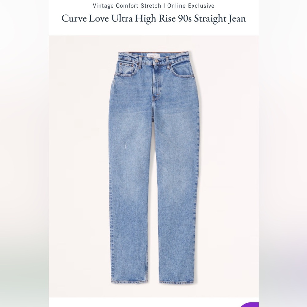 Abercrombie Curve Love Ultra High Rise 90s Straight Jean